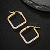 Elegant 201 Stainless Steel Square Hoop Earrings with Water Diamond for Women AE4822-1