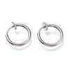 304 Stainless Steel Retractable Clip-on Hoop Earrings STAS-O135-01E-1