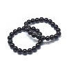 Synthetic Black Stone Bead Stretch Bracelets LS-X-BJEW-K212-B-032-1