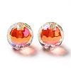 Two Tone UV Plating Rainbow Iridescent Acrylic Beads TACR-D010-03B-08-2