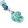 Sea Turtle Synthetic Turquoise Pendant Decorations HJEW-JM02142-01-4