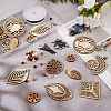 DIY Wood Pendant Drop Earring Making Kit DIY-SZ0007-36-3