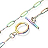 Unisex PVD Vacuum Plating 304 Stainless Steel Paperclip Chain Necklaces NJEW-H215-04MC-2
