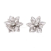 Acrylic Rhinestone Flower Flat Back Cabochons X-RSB027-06-1