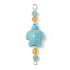 4Pcs 4 Colors Summer Beach Dyed Synthetic Turquoise Connector Charms PALLOY-JF03747-01-3