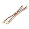 Braided Cotton Cord Slider Bracelet Making MAK-R001-01G-10-2