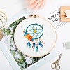 DIY Woven Net/Web with Feather Pattern Embroidery Kit DIY-O021-17A-1