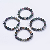Natural Indian Agate Beaded Stretch Bracelets BJEW-I253-10mm-11-2