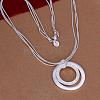 Popular Silver Color Plated Brass 3-strand Snake Chain Necklaces NJEW-BB12693-2