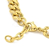 304 Stainless Steel & Synthetic Turquoise Polygon Link Bracelets for Women BJEW-G717-16G-03-3