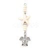 7Pcs 7 Styles Ocean Alloy & Starfish Rondelle Synthetic Turquoise Beaded Big Pendants PALLOY-JF04012-2