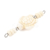 10Pcs 2 Colors Dyed Synthetic Turquoise Turtle Rondelle Beaded Connector Charms PALLOY-JF04013-6