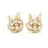 Brass Micro Pave Cubic Zirconia Beads KK-A259-07G-1