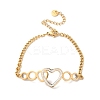 304 Stainless Steel Micro Pave Cubic Zirconia Link Bracelet for Women LS-BJEW-C070-03A-G-2