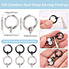 24Pcs 2 Colors  304 Stainless Steel Hoop Earring Findings FIND-SC0017-16C-2