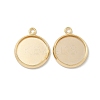 Flat Round Brass Pendant Cabochon Settings KK-K414-14E-G-1