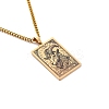 304 Stainless Steel Curb Chain Rectangle with Constellation Pendant Necklaces PW-WG0F5D0-29-1