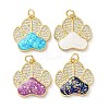 Brass Micro Pave Clear Cubic Zirconia Pendants KK-C045-48G-1