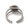 Non-Tarnish 304 Stainless Steel Cuff Ring Settings STAS-E202-02B-P-4