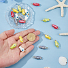 20Pcs 5 Colors Evil Eye Fish Shaped Glazed Porcelain Pendants PALLOY-HS00036-3