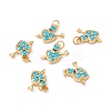 Rack Plating Brass Micro Pave Deep Sky Blue Cubic Zirconia Pendants ZIRC-C040-40G-4
