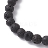 Natural & Synthetic Gemstone Round Beaded Stretch Bracelets for Men Women BJEW-JB12263-01-4