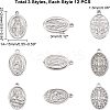 36Pcs 3 Style 201 Stainless Steel Pendants STAS-UN0025-58-4