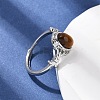 Natural Tiger Eye Finger Rings RJEW-A084-03P-07-2
