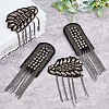 4Pcs 2 Style Iron Felt Fashion Tassel Epaulette FIND-FH0008-08-4