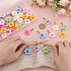 42Pcs 7 Colors Resin Flower Pendant Decorations HJEW-GA0001-57-3