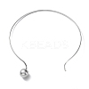 Non-Tarnish 304 Stainless Steel Round Ball Pendant Choker Necklaces LS-NJEW-D058-01P-3