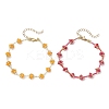2Pcs 2 Colors Glass Seed Beaded Bracelets for Women BJEW-MZ00216-2