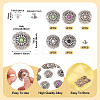 10Pcs 5 Colors Tibetan Style Flat Round Alloy with Resin Decorative Rivets BUTT-TA0001-31A-4