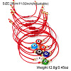 7Pcs Adjustable Glass & Brass Beads Braided Bead Bracelets TW6969-4