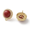 Brass Micro Pave Cubic Zirconia Stud Earrings Findings KK-R215-08G-01-2
