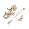 Brass & Cubic Zirconia & Glass Watch Band Clasps LS-KK-G523-03G-01-2