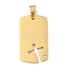 304 Stainless Steel Rhinestone Stamping Blank Tag Pendants STAS-G346-16G-1