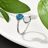 Natural Apatite & Rose Quartz Finger Rings RJEW-A068-03P-03-3