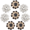 16Pcs 2 Colors 1-Hole Alloy Rhinestone Shank Buttons BUTT-GF0003-62-1