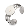 304 Stainless Steel Cuff Ring Findings STAS-B126-07P-1