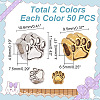 100Pcs 2 Styles Tibetan Style Zinc Alloy Dog Paw Prints European Beads MPDL-AR0001-02-2