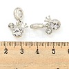 Rack Plating Alloy Pave Crystal Rhinestone Crown European Dangle Charms FIND-B034-16P-3