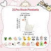21Pcs 21 Styles Opaque Resin Pendants RESI-YW0003-27-3