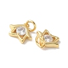 Brass Micro Pave Clear Cubic Zirconia Pendants KK-Q031-08G-2