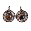Natural Tiger Eye Pendants G-Q158-03-09-1