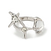 Star Zinc Alloy Rhinestone Open Cuff Ring RJEW-Z048-02P-02-2