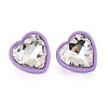 Crystal Rhinestone Heart Stud Earrings with 925 Sterling Silver Pins for Women MACR-S275-038B-2