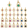 32Pcs 16 Style Brass Micro Pave Cubic Zirconia Pendants KK-PH0001-80-6