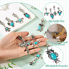 14Pcs 7 Styles Alloy & Synthetic Turquoise Zipper Sliders HJEW-TAC0101-4