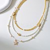 Summer Beach Alloy Starfish Pendant Glass Seed Beaded 3 Layer Necklaces for Women FS-WGF3BD7-01-2